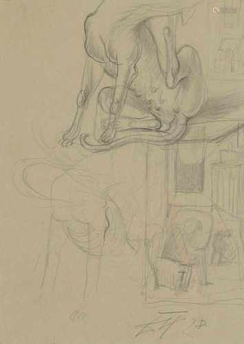 Otto Dix (Gera 1891 - 1969 Singen), Untitled (study), 1928Untitled (study), 1928Pencil on cream-