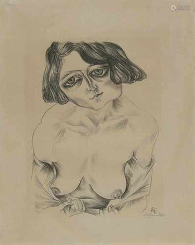 Conrad Felixmüller (Dresden 1897 - 1977 Berlin), 'Marietta (with bare breasts), 1921'Marietta (