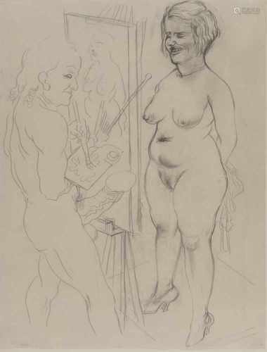 George Grosz (Berlin 1893 - 1959 ebenda), 'Artist and model', 1929'Artist and model', 1929Pencil