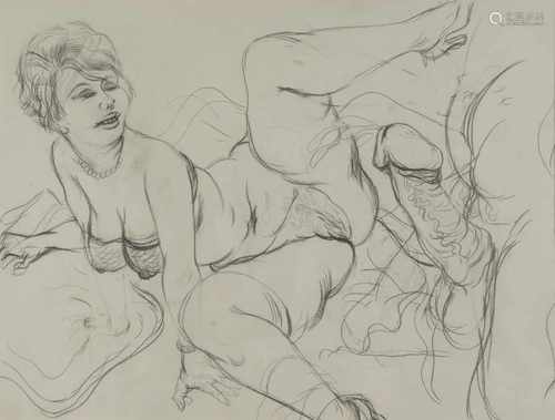 George Grosz (Berlin 1893 - 1959 ebenda), 'Lovers', 1929'Lovers', 1929Pencil on paper. 43.0 x 57.5