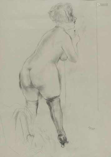 George Grosz (Berlin 1893 - 1959 ebenda), 'Standing Female Nude', 1931 and 'Stooping Female Nude',