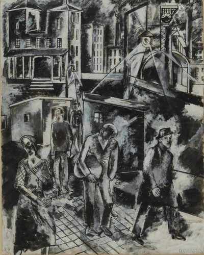 Gerta Overbeck-Schenk (Dortmund 1898 - 1977 Lünen), Untitled (street scene in Dortmund), 1924