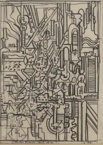 Eduardo Paolozzi (Leith/Edinburgh 1924 - 2005 London), Untitled, 1972Untitled, 1972Pencil on cream-