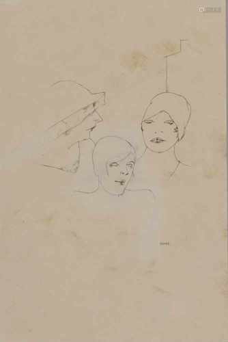 Christian Schad (Miesbach 1894 - 1982 Stuttgart), Untitled (Study for three female heads),