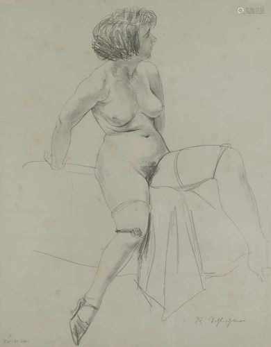 Rudolf Schlichter (Calw 1890 - 1955 Munich), 'Female nude', c. 1920'Female nude', c. 1920Pencil on