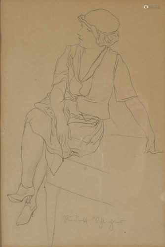 Rudolf Schlichter (Calw 1890 - 1955 München), 'Sitting Lady' (Sitzende), 1920s'Sitting Lady' (