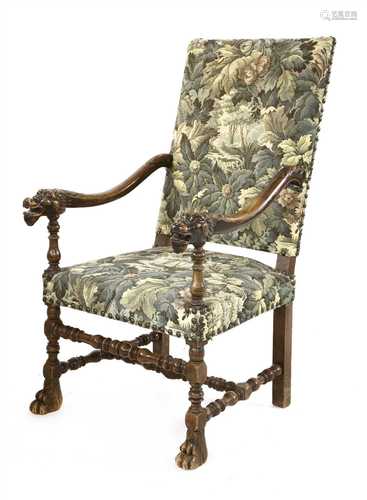 A Continental beechwood elbow chair,