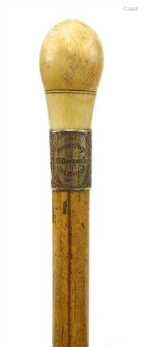 An ivory and malacca gadget cane,