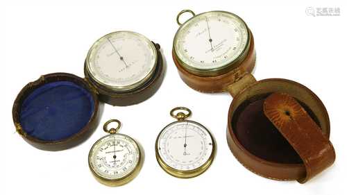 Four 'Pocket' barometers,