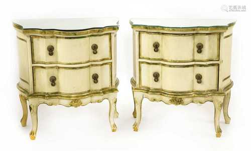 A pair of modern painted bedside chests,