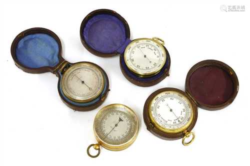 Four pocket barometer/altimeters,