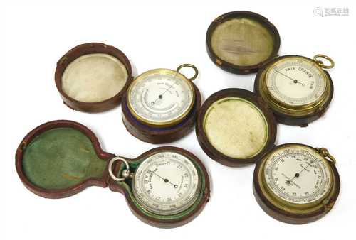 Four pocket barometers,