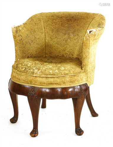 A Continental mahogany tub chair,