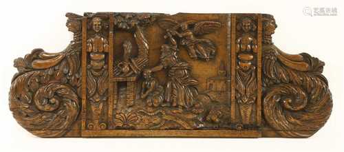 A Flemish walnut panel,