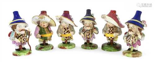 Six porcelain Mansion House dwarfs