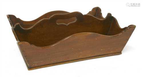 A George III mahogany two-division cutlery tray,