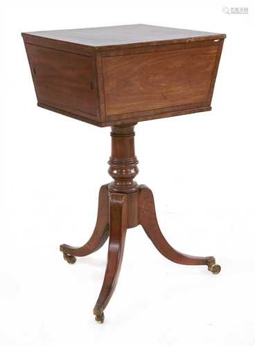 A Regency mahogany and line inlaid butler's caddy,