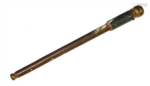 A wooden truncheon,