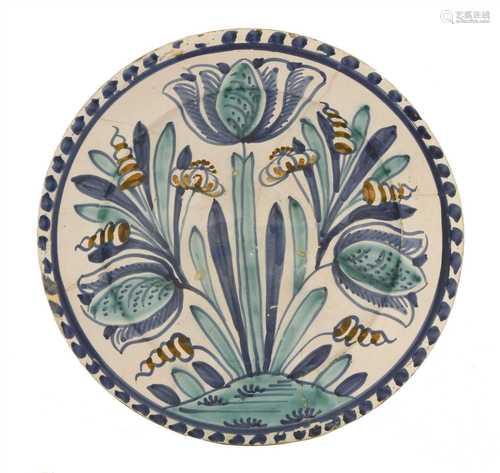 A delft pottery blue dash charger,