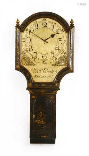 A lacquered and gilt chinoiserie tavern clock,