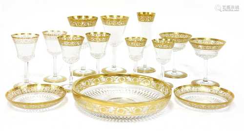 A part suite of St Louis thistle pattern glasswares,