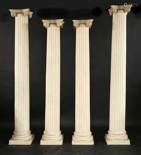 Eight fibreglass columns,