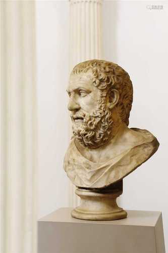 An Italian carved marble bust of an emperor,