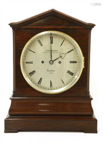 A rosewood bracket clock,