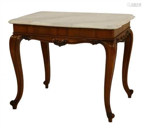 A Victorian walnut side table,