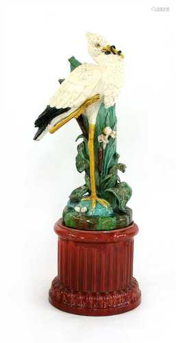 A large majolica stick stand,