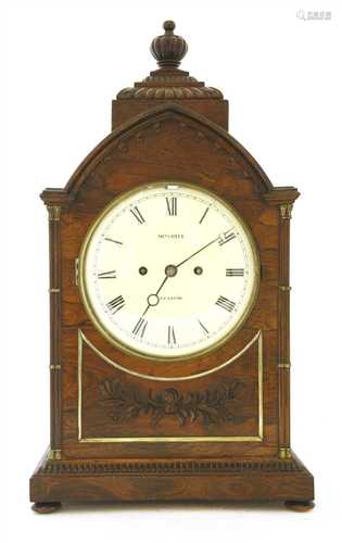 A Regency rosewood bracket clock,