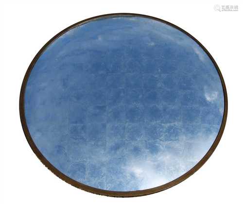 A large round églomisé convex mirror,