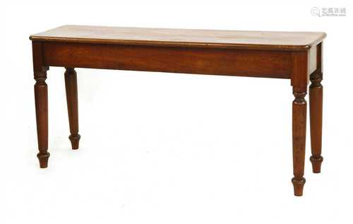 A Victorian mahogany hall bench,