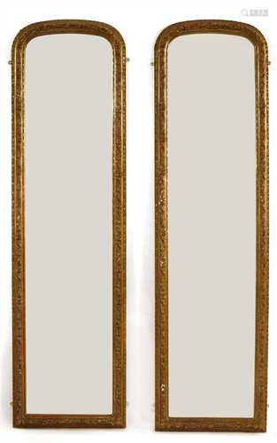 A pair of tall George III-style pier mirrors,