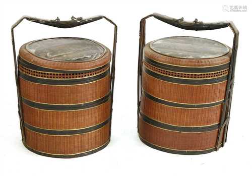 A pair of Chinese wedding baskets,