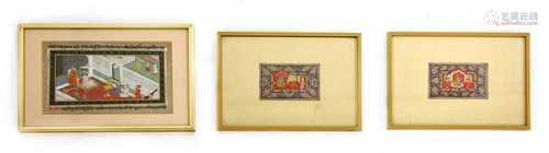 A pair of Indian Mughal School gouaches,