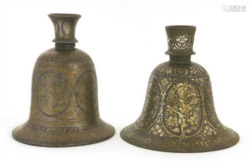 Two bidri hookah bases,