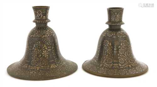 Two bidri hookah bases,