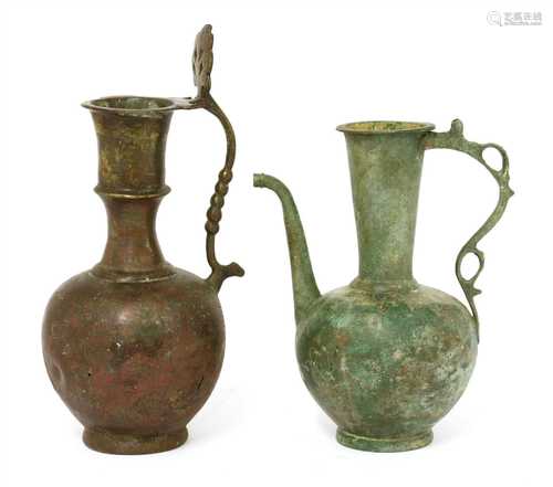 A Persian bronze ewer,