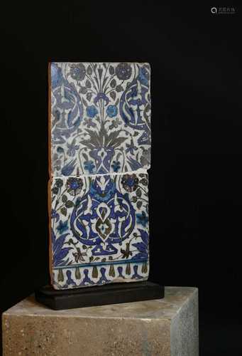 A two-piece Damascus Iznik tile panel,