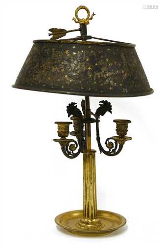 A French Empire toleware light,