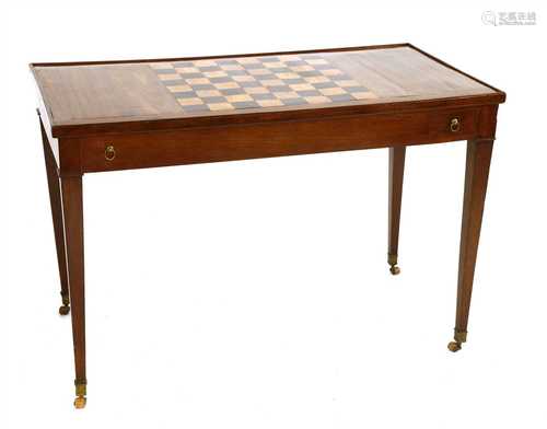 A French mahogany 'tric-trac' or backgammon table,