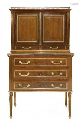 A French Empire mahogany and gilt brass-mounted bonheur-du-jour,