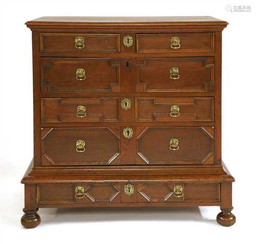 An oak chest,