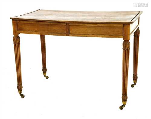 A walnut writing table,