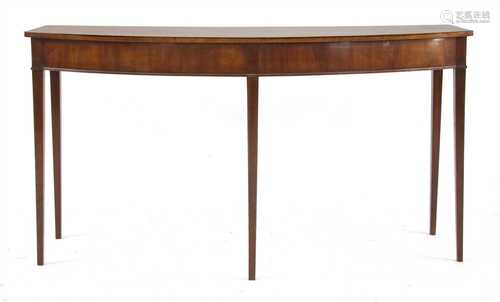 A George III mahogany bow fronted serving table,