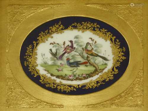 A pair of Derby oval plaques,