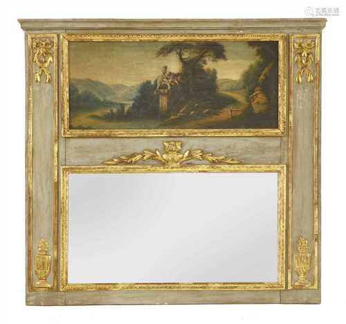 A large French trumeau mirror,