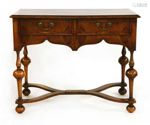 A William and Mary-style walnut side table,