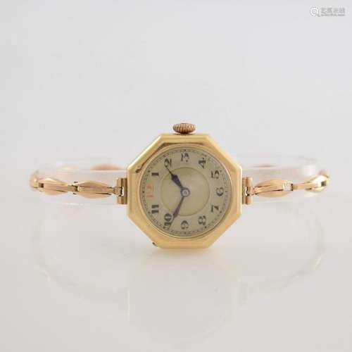 Early octagonal 14k pink gold ladies wristwatch